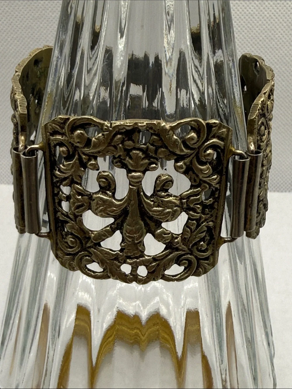 Vintage huge gorgeous open Ornate Brass-Tone Filigree art nouveau Bracelet wowza